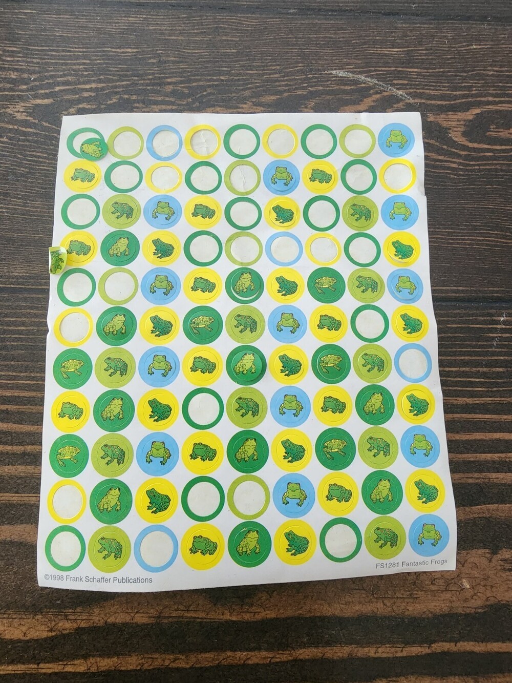 Vintage 90s Frank Schaffer Fantastic Frog Stickers - Used Scholastic Type #11